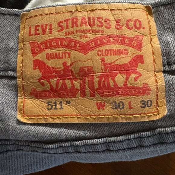 Levis 511 Mens Slim Fit Stretch Jeans Gray 30 W X 30 L Denim TENCEL - Picture 7 of 8